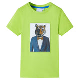 VidaXL Kindershirt mit kurzen Ärmeln 104 Limettengrün