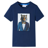 VidaXL Kindershirt mit kurzen Ärmeln 92 dunkelblau
