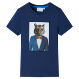 VidaXL Kindershirt mit kurzen Ärmeln 104 dunkelblau