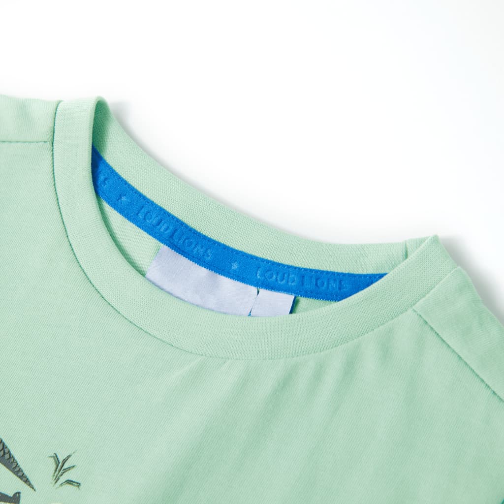 VidaXL Kindershirt mit kurzen Ärmeln 140 Hellgrün