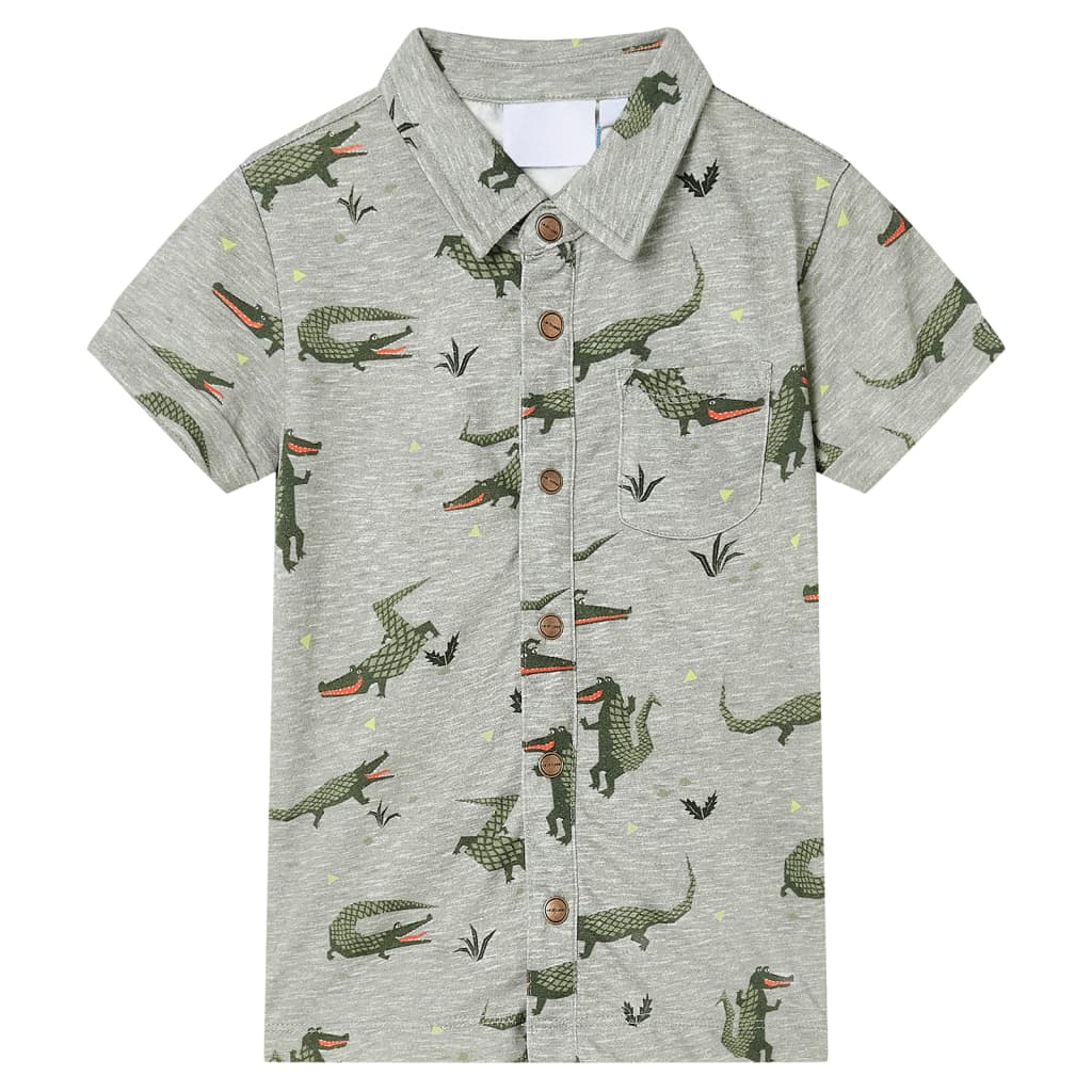 VidaXL Kindershirt 116 hellkhaki meliert