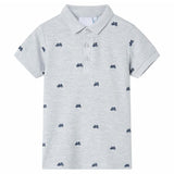 VidaXL Kinderpoloshirt 128 Grau Melange