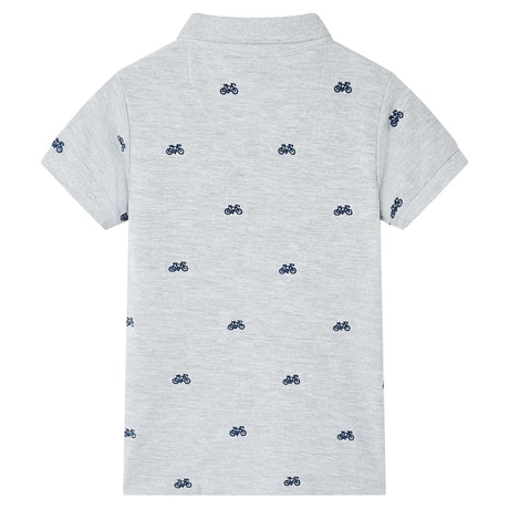 VidaXL Kinderpoloshirt 128 Grau Melange