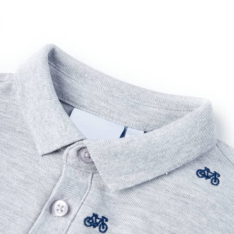 VidaXL Kinderpoloshirt 128 Grau Melange