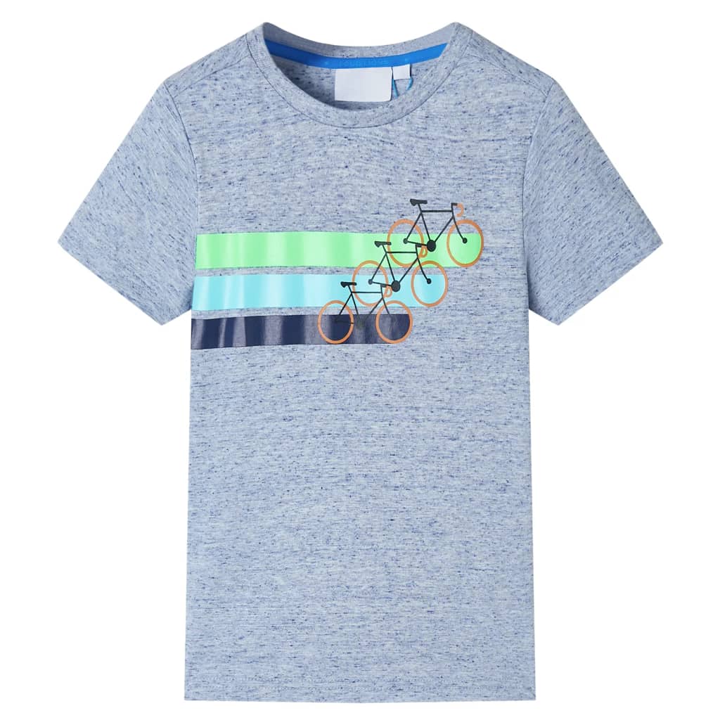 VidaXL Kindershirt mit kurzen Ärmeln 92 blau gemischt