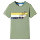 VidaXL Kindershirt mit kurzen Ärmeln 116 helles Khaki