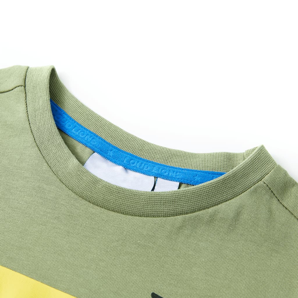 VidaXL Kindershirt mit kurzen Ärmeln 128 helles Khaki