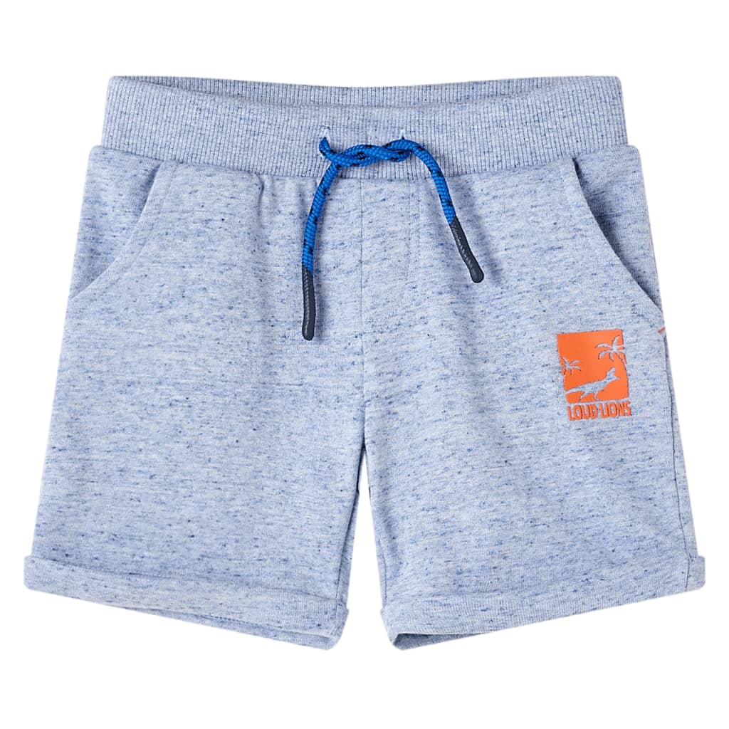 VidaXL Kindershorts mit Kordelzug 92 melangeblau