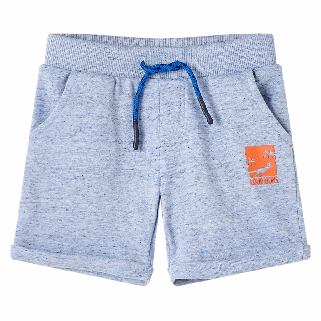VidaXL Kindershorts mit Kordelzug 140 melange blau