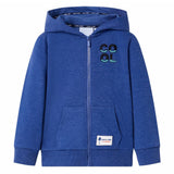 VidaXL Kinderstrickjacke mit Kapuze und Reißverschluss 92 dunkelblau gemischt