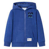 VidaXL Kinderstrickjacke mit Kapuze und Reißverschluss 104 dunkelblau gemischt