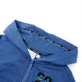 VidaXL Kinderstrickjacke mit Kapuze und Reißverschluss 116 dunkelblau gemischt