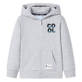 VidaXL Kinderstrickjacke mit Kapuze und Reißverschluss 92 Grau
