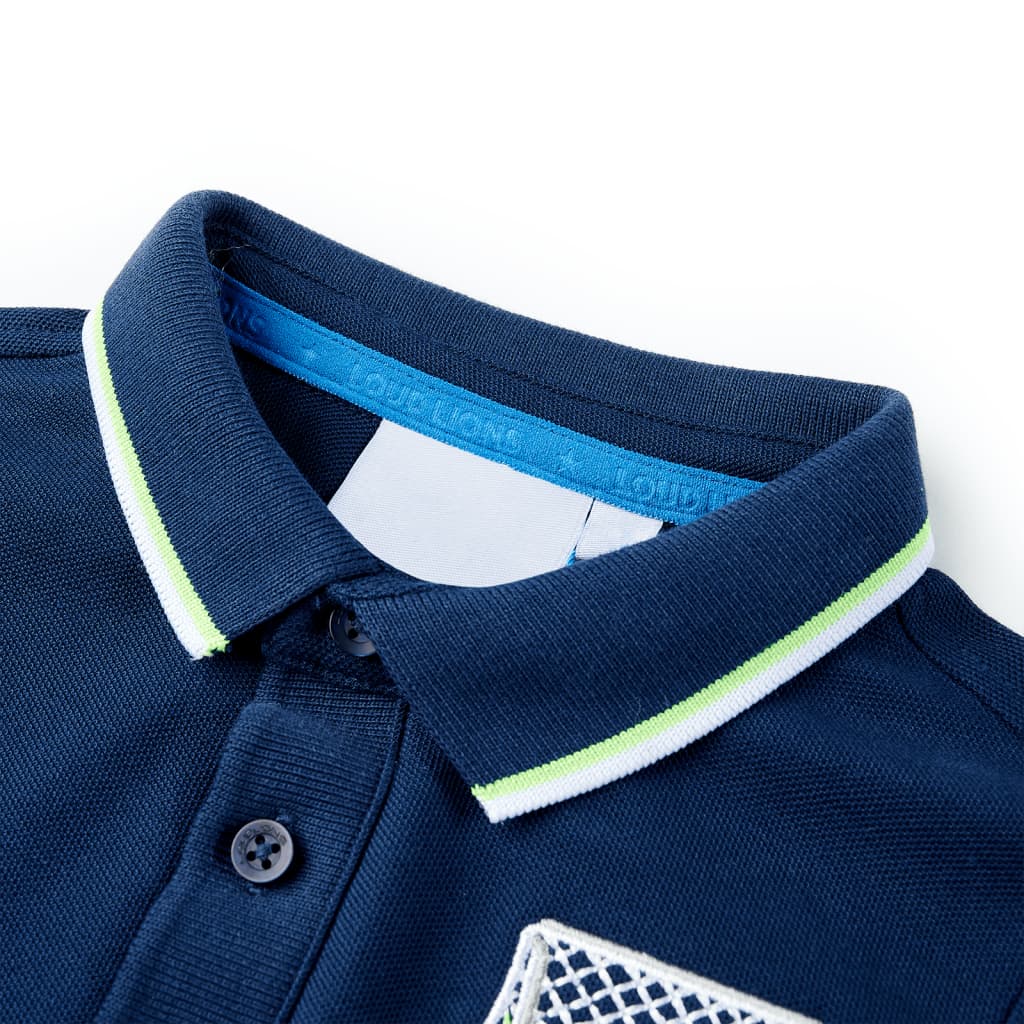 VidaXL Kinderpoloshirt 128 Marineblau