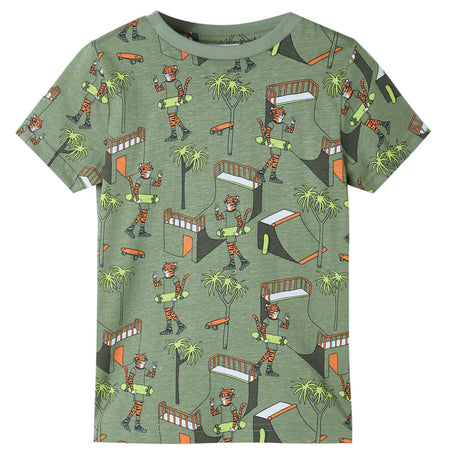 Vidaxl Kinderpyjama mit kurzen Ärmeln 92 helles Khaki