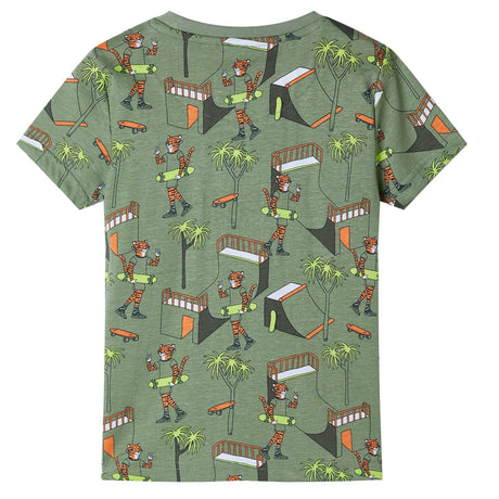 Vidaxl Kinderpyjama mit kurzen Ärmeln 92 helles Khaki