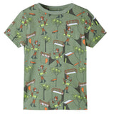 Vidaxl Kinderpyjama mit kurzen Ärmeln 128 helles Khaki
