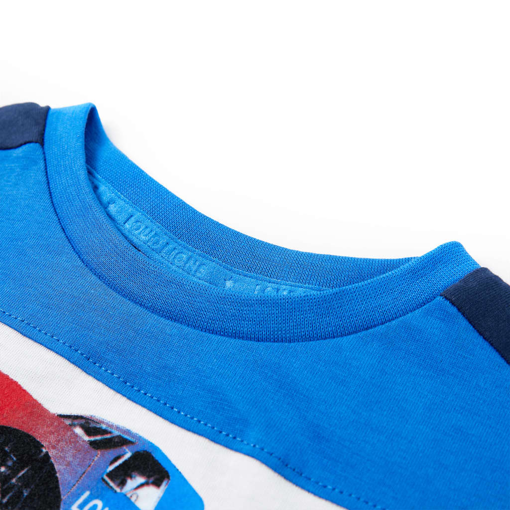 VidaXL Kinderhemd 128 Blau und Marineblau