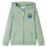 VidaXL Kinderstrickjacke mit Kapuze und Reißverschluss 104 helles Khaki