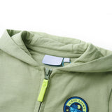 VidaXL Kinderstrickjacke mit Kapuze und Reißverschluss 104 helles Khaki
