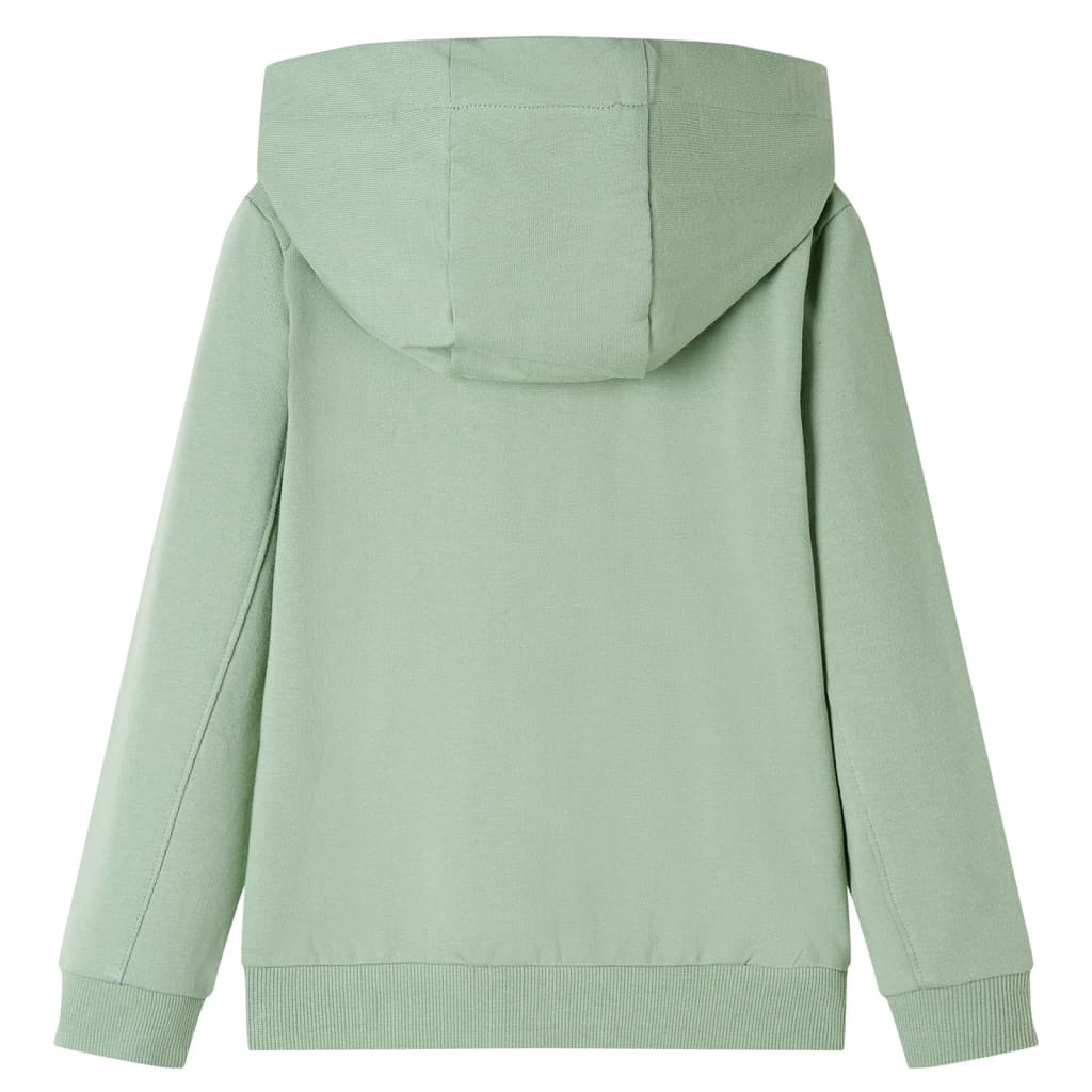 VidaXL Kinderstrickjacke mit Kapuze und Reißverschluss 128 helles Khaki