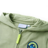 VidaXL Kinderstrickjacke mit Kapuze und Reißverschluss 140 helles Khaki