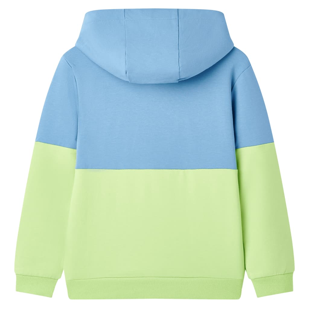 VidaXL Kinderpullover mit Kapuze 92 Blau und zartes Gelb
