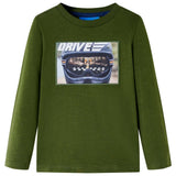 VidaXL Kindershirt mit langen Ärmeln 128 dunkles Khaki