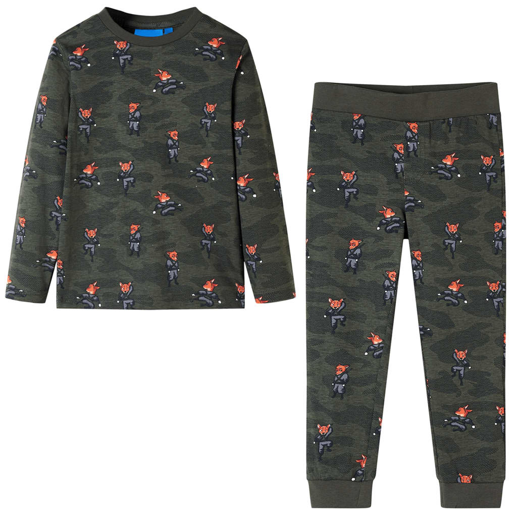 VidaXL Kinderpyjama mit langen Ärmeln 116 Khaki