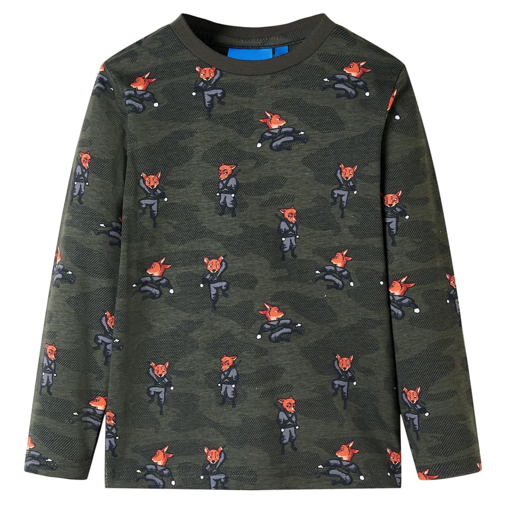 VidaXL Kinderpyjama mit langen Ärmeln 128 Khaki
