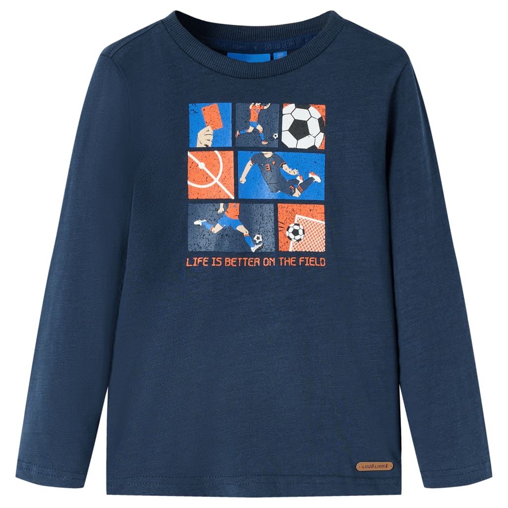 VidaXL Kinderhemd mit langen Ärmeln 92 Marineblau gemischt