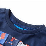 VidaXL Kinderhemd mit langen Ärmeln 92 Marineblau gemischt