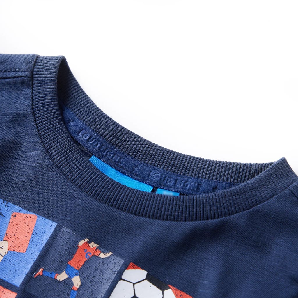 VidaXL Kinderhemd mit langen Ärmeln 140 Marineblau gemischt