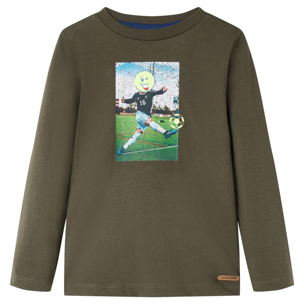 VidaXL Kindershirt mit langen Ärmeln 116 Khaki