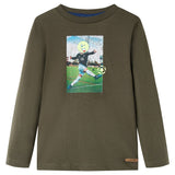VidaXL Kindershirt mit langen Ärmeln 128 Khaki