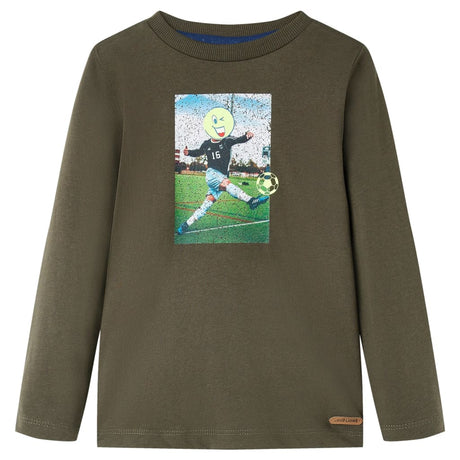 VidaXL Kindershirt mit langen Ärmeln 128 Khaki