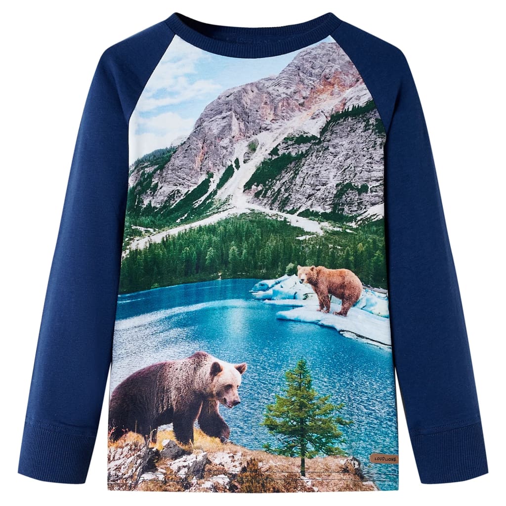 VidaXL Kindershirt mit langen Ärmeln 104 Marineblau