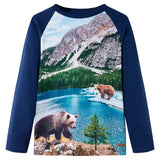 VidaXL Kindershirt mit langen Ärmeln 104 Marineblau