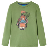VidaXL Kindershirt mit langen Ärmeln 92 helles Khaki