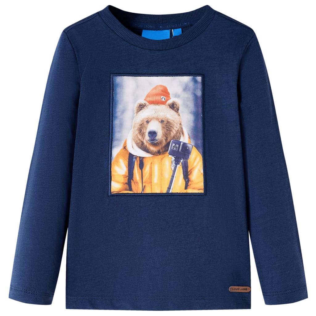 VidaXL Kinderhemd mit langen Ärmeln 116 Marineblau gemischt