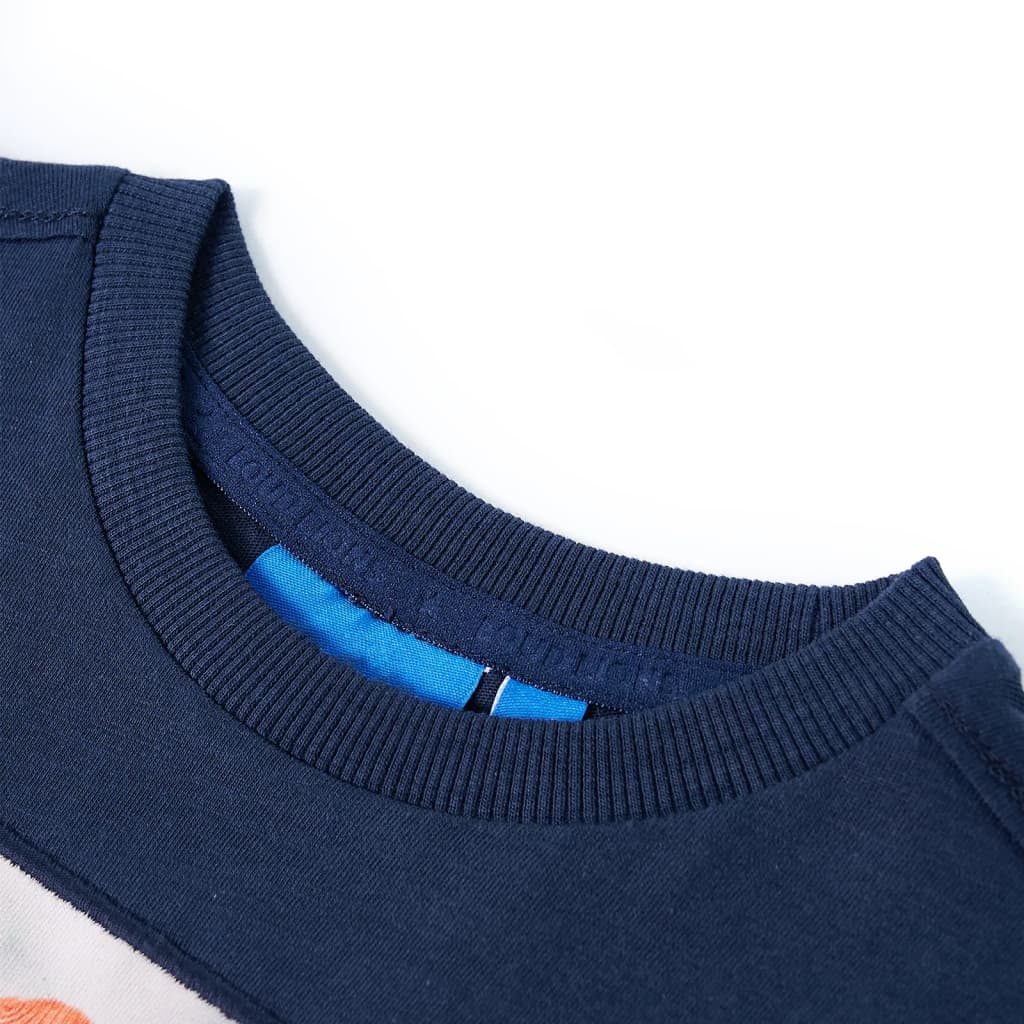 VidaXL Kinderhemd mit langen Ärmeln 128 Marineblau gemischt
