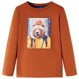 VidaXL Kindershirt mit langen Ärmeln 116 Orange-Braun