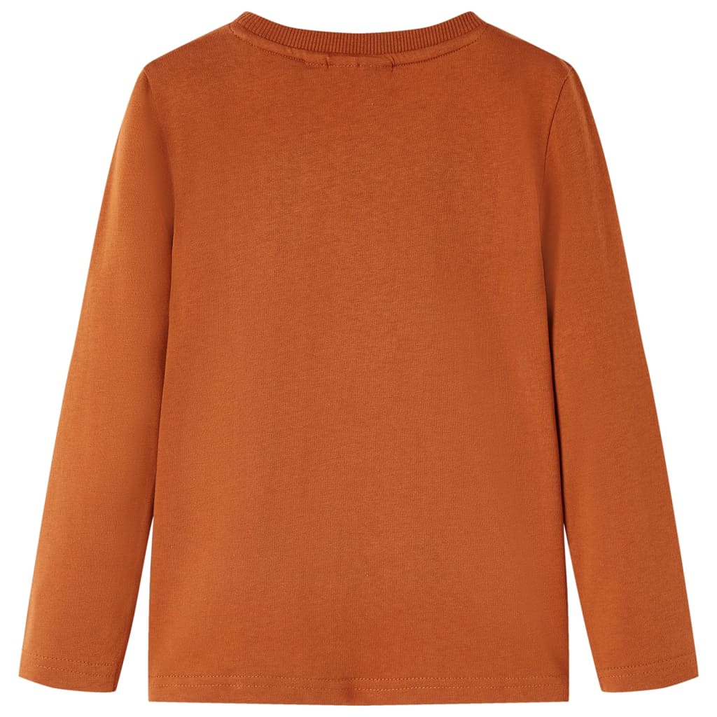 VidaXL Kindershirt mit langen Ärmeln 116 Orange-Braun