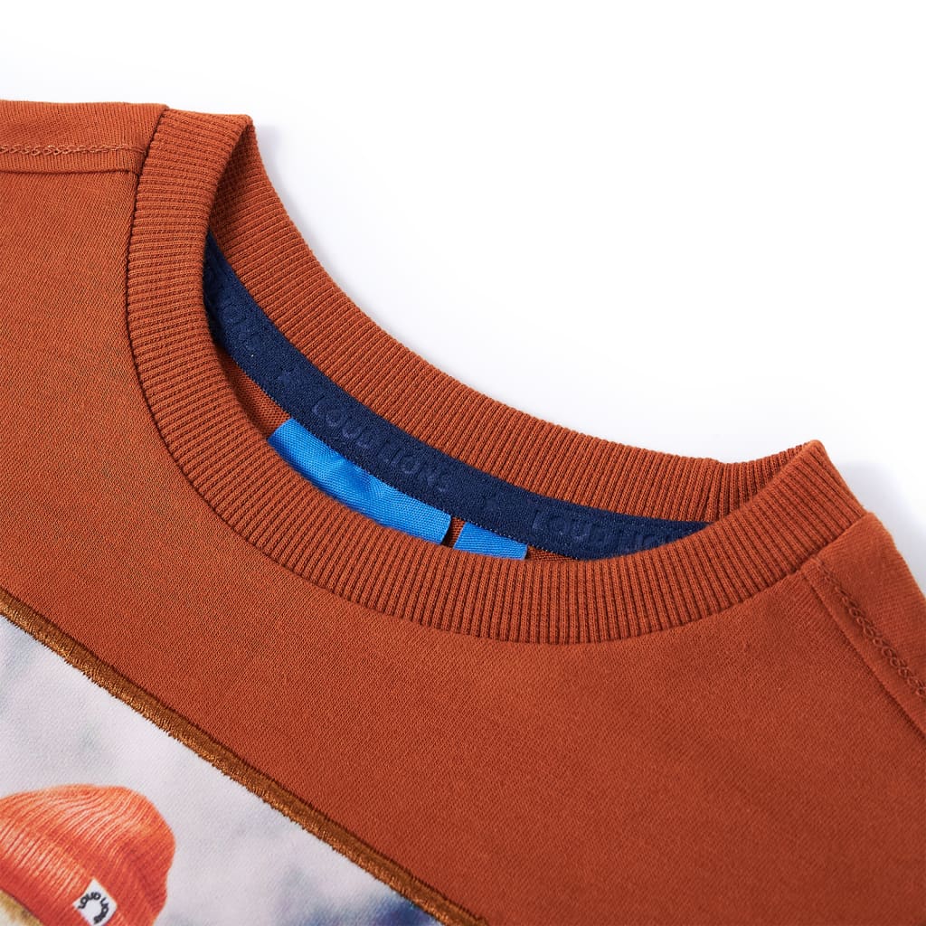 VidaXL Kindershirt mit langen Ärmeln 140 Orange-Braun