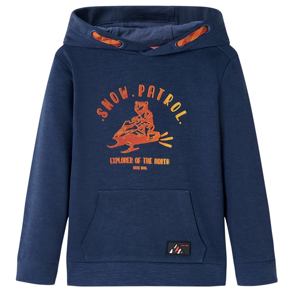 VidaXL Kinderpullover mit Kapuze 116 Marineblau und Orange gemischt