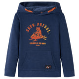 VidaXL Kinderpullover mit Kapuze 140 Marineblau und Orange gemischt