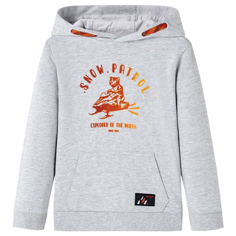 VidaXL Kinderpullover mit Kapuze 104 grau und orange gemischt
