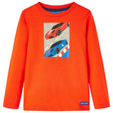 VidaXL Kindershirt mit langen Ärmeln 128 leuchtend orange