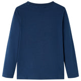 VidaXL Kindershirt mit langen Ärmeln 128 Marineblau