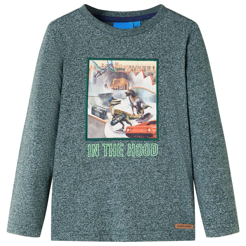 VidaXL Kindershirt mit langen Ärmeln 140 dunkelgrün gemischt